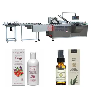 YB-WZ80 Automatic Cosmetic Airless Pump Bottle Packing Machine, Lotion Cream Paper Box Cartoning Machine