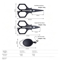 Forbici da Pesca, Tagliafilo Portatile Antiruggine con Portachiavi Retrattile, Forbici Multifunzione per la Pesca