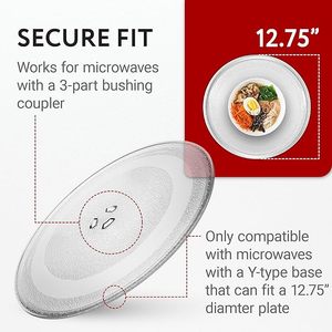 12.75 Inches/324mm Eco-Friendly Engraved Food Grade Glass Microwave Plate/<strong>Dish</strong> <strong>Replacement</strong> - Product Image 3