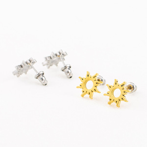 ต่างหูแบบติดหูรูปทรงดวงอาทิตย์ ไทเทเนียมสตีล ชุบทอง สำหรับผู้ชายและผู้หญิง เครื่องประดับแฟชั่น - Product Image 2