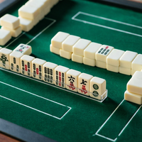Jeu de Mahjong américain portable de voyage, mini-dés, tuiles de Mahjong chinoises professionnelles, jeux de société pour adultes, Mahjong de luxe léger