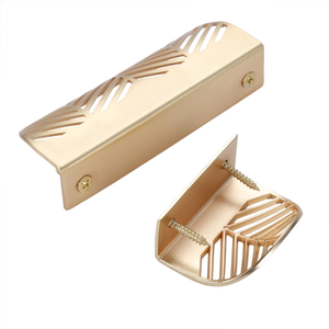 Manija Simple y Creativa de Hoja de Latón, Cajón Invisible de Cobre Puro para Armario, Puerta Hueca Dorada - Product Image 6