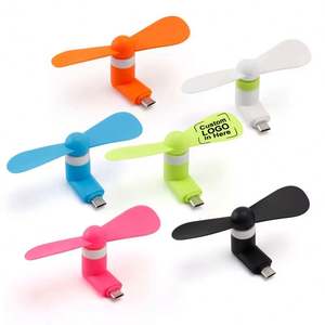 Ventilador Portátil para Teléfono Móvil CJX5, Venta al Por Mayor de Fábrica, Personalizado, 2 en 1, Mini Ventilador USB para iPhone y Android Tipo-C con Logotipo Personalizado - Product Image 1