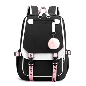 <span class=keywords><strong>Zaino</strong></span> in Nylon per ragazze e ragazzi <span class=keywords><strong>zaino</strong></span> da viaggio a doppia spalla per uomini e donne semplice borsa per studenti in fibra di poliestere rosa nero <span class=keywords><strong>blu</strong></span> - Product Image 3
