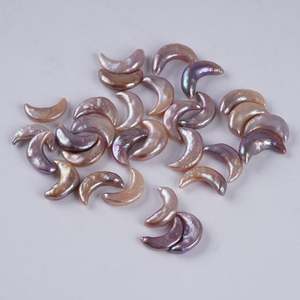 Perles de culture d'eau douce baroques en forme de lune, couleur violette, 9 mm, <span class=keywords><strong>prix</strong></span> usine, pour la fabrication de bijoux - Product Image 2
