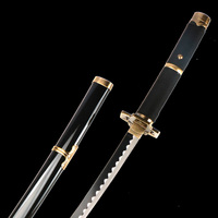 Pedang Katana Zoro 104cm/41in untuk Cosplay Anime, Senjata Cosplay Enma White Nidai Kitetsu dengan Tempat Pedang dan Sabuk