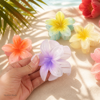 Jepit Rambut Plumeria Custom Shily&OS, Jepit Rambut Bunga Tropis untuk Liburan, 8 Warna, Jepit Rambut Samping, Jepit Rambut Updo, Jepit Rambut Belakang, Grosir untuk Wanita