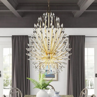 Suspension nordique moderne bourgeons de lys hôtel plafond suspension fleur lustre de luxe en cristal pour maison villa
