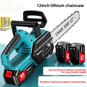 Scie à chaîne sans fil OEM 21V 12 pouces, scie à chaîne électrique à batterie, bricolage industriel, moteur sans balais en acier, 700W pour le bois - Product Image 4