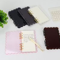Reliure à feuilles mobiles en acrylique à motifs de pétales, couverture transparente, couverture rigide, carnet détachable de haute qualité
