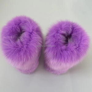Girls Fluffy Fox Fur Boots <strong>Winter</strong> Woman Plush <strong>Warm</strong> Snow <strong>Bootas</strong> Luxury Footwear Furry Fur Boots - Product Image 3