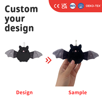 Porte-clés Peluche Chauve-souris Personnalisé, Adorable Pendentif Chauve-souris Volante, Mascotte d'Halloween Personnalisée, Breloque de Sac OEM, Cadeau