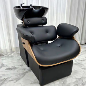 Chinesische Fabrik Modernes Design Haar wasch <span class=keywords><strong>massage</strong></span> bett für Friseursalons Friseur geschäfte Schwarzes Keramik becken Shampoo Bett - Product Image 4