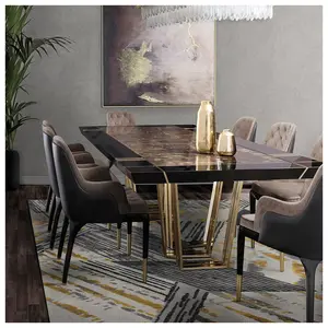 Apothosis luxu家庭餐桌和椅子8座豪华餐桌现代意大利矩形大理石餐桌