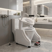 Chaise de transfert élévatrice Ucom UC-TL-18-A1 Classe II pour soins aux personnes âgées - Commode de douche et de toilette pliable avec assistance indépendante pour la marche