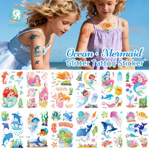 Glitter scintillante per bambini tatuaggi temporanei da <span class=keywords><strong>sirena</strong></span> per feste di compleanno bomboniere per ragazze forniture per feste per bambini - Product Image 5