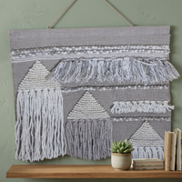Décoration murale en macramé tissée à la main, motif géométrique abstrait, en fil fourré noué traditionnel, durable et lavable, idéale pour un anniversaire