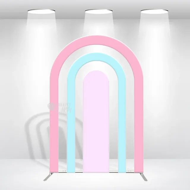 Rainbow Multi Tier Arch Backdrop Stand with Upgraded 32mm Aluminum Alloy Tube for Wedding Party Photo Booth Decoration