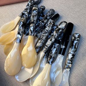 12 Cm Long Acrylic Handle <b>Shell</b> Mother of Pearl Caviar Scoop Honey Tea Serving Mixing Spoons Spoon Business Gifts - Product Image 3