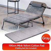 Lit de camping pliable portable avec cadre en aluminium, chaise longue inclinable, lit simple avec coussin pour la plage, le patio, le jardin, le repos en plein air