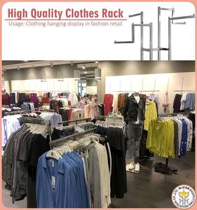 ชั้นวางเสื้อผ้าปรับความสูงได้ทำจากสังกะสีโครเมียมแบบแขน4ทางสำหรับร้านค้า-คุณภาพระดับพรีเมียมทั้งในร่มและกลางแจ้ง - Product Image 5