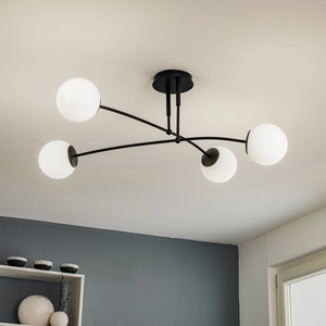 Lampe à suspension d'art en fer boule de verre avec design minimaliste, chambre à coucher, bureau, café, luminaires décoratifs - Product Image 2