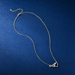 Venta al por mayor Venta caliente de la joyería de plata <span class=keywords><strong>925</strong></span> 4mm y 1,3mm Moissanite Infinito en forma de corazón de la boda colgante collar para las mujeres - Product Image 6