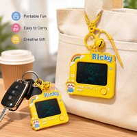 Porte-clés Tablette d'écriture LCD effaçable avec dessin animé d'animal mignon, pendentif mémo, breloque pour sac ou voiture, cadeau pour enfants