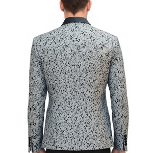 Traje de Esmoquin Floral Ajustado para Hombre, Traje Slim Fit Hecho a Medida, Esmoquin Brillante para Boda, Traje Personalizado - Product Image 3