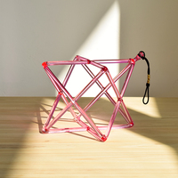 Instrument de sonothérapie en cristal de quartz rose de haute qualité, type Merkaba, pour bain sonore et méditation, avec sac de transport