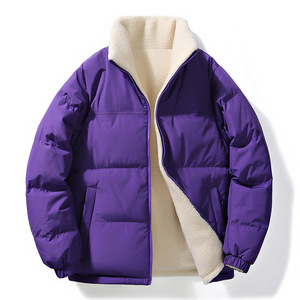 <b>Men's</b> Winter Stand Up Collar Puffer <b>Jacket</b> Thickened <b>Warm</b> Windproof Loose Fit Casual Coat With Fleece Lining - Product Image 3