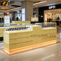 Meuble de présentation simple pour vitrine d'opticien, éclairage moderne, étagères de présentation pour magasin de lunettes