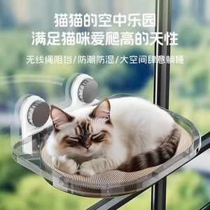 Hamac pour chat avec ventouse pour fenêtre, lit pour chat, toutes saisons, idéal pour les bain de soleil des chats, lit suspendu avec panier en verre, chat - Product Image 3