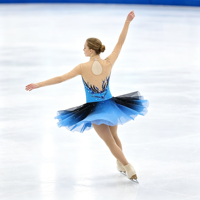 Robe de patinage et de danse bleu-noir dégradé, col montant, manches longues en maille, strass et plumes pour enfants et adultes, compétition et performance