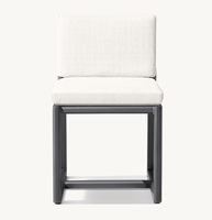 Chaise d'appoint de jardin moderne en aluminium BELIZE, très vendue, avec revêtement poudré, sans accoudoirs, pour cuisine et hôtel
