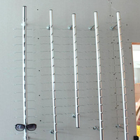 Expositor de Gafas de Sol Montado en Pared de Aleación de Aluminio con Cerradura, Soporte para Gafas