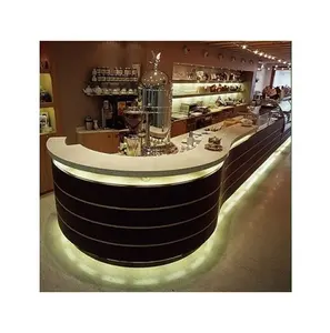 stylish night club cafe bar counter with half moon shape