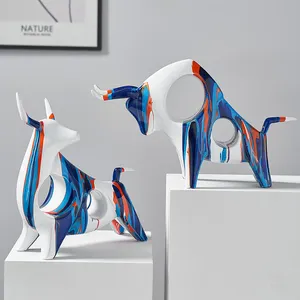 Lampes d'art en résine de style <span class=keywords><strong>Graffiti</strong></span> couleur, sculptures d'animaux, décoration moderne pour la maison, du salon et du bureau, accessoires de décoration, Statue à cadeau - Product Image 1
