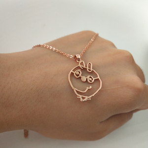 <span class=keywords><strong>Collana</strong></span> con ciondolo dipinto per bambini carini <span class=keywords><strong>collana</strong></span> con <span class=keywords><strong>disegno</strong></span> personalizzato in acciaio inossidabile placcato oro personalizzato per bambini - Product Image 5