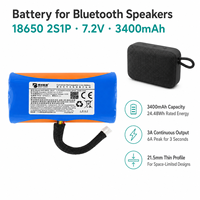 Paket Baterai Li-ion 18650 3400mAh 4000mAh 7.2V 2S1P dengan CE PCM untuk Speaker Nirkabel Speaker Portabel OEM Custom