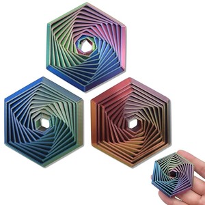 Jouet anti-stress en PLA imprimé en 3D, spirale hexagonale, tour à illusion optique fractale, décoration de bureau, cadeau - Product Image 1