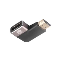 Définition de haute qualité 8K 2.1 prise mâle à femelle adaptateur prise en charge à Angle droit bande passante 48Gbps de l'usine de câbles dorés