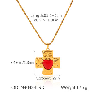 Collar con Colgante de Cruz y <span class=keywords><strong>Cadena</strong></span> Figaro de Acero Inoxidable, Chapado en Oro, con Circonita, Joyería Religiosa de Acero de Titanio para Hombre y Mujer, Venta al Por Mayor - Product Image 5