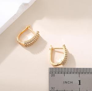 ต่างหูห่วงทองแดงทรงกลมหรูหราดีไซน์ทันสมัยสไตล์วินเทจประดับเพชรซิร์คอนขนาดเล็ก ของขวัญสำหรับผู้หญิง - Product Image 5