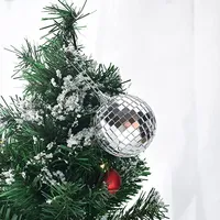 Nouveauté Boule disco en mousse et verre à paillettes de 2 cm à 60 cm Argent Décoration de Noël Décoration de fête