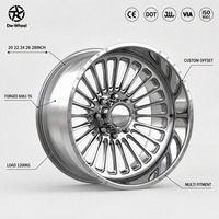 Jante en alliage à profil profond DW Turbine 20 22 24 26 pouces 8 trous chromée, adaptée aux camions lourds, style tout-terrain rehaussé pour boue
