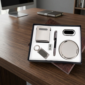 Luxury Executive Office Desktop Accessories Set <b>Folding</b> Smartphone Holder Writing <b>Pen</b> Paperweight Coasters Metal Keychain Olivia - Product Image 2