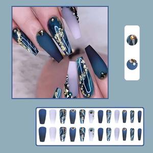 Presse sur les <span class=keywords><strong>ongles</strong></span> <span class=keywords><strong>de</strong></span> luxe 3D bâton strass bleu Art <span class=keywords><strong>faux</strong></span> <span class=keywords><strong>ongles</strong></span> haute <span class=keywords><strong>qualité</strong></span> Long Style <span class=keywords><strong>ongles</strong></span> artificiels - Product Image 3