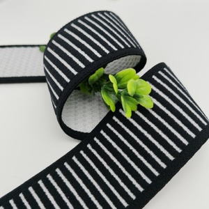 Cinta elástica negra con logotipo personalizado para prendas de vestir, banda elástica de 48 mm para ropa de bebé, dobladillo, ropa interior, tela elástica - Product Image 4