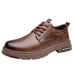 Martin <b>Boots</b> Men Leather Round Toe Lace Up Anti Slip <b>Spring</b> Casual Shoes - Product Image 5